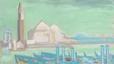 San Giorgio, Venice by Markey Robinson, gouache on card, offered Jan 2017