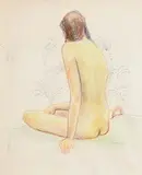 Gerard Dillon, Nude Study, crayon & ink