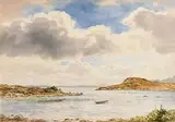Boats in the Lake by Frank Egginton, watercolour, sold Jan 2017