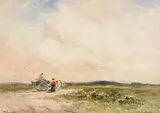 Wycliffe Egginton, A Wayside Gossip, watercolour