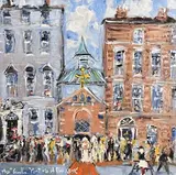 Marie Carroll, Wedding, University Church, oil on canvas