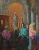 Patrick Leonard, Church, Skerries, oil on board