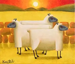 Ewe Three by Graham Knuttel, oil on canvas, sold Jan 2017