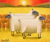 Ewe Three by Graham Knuttel, oil on canvas, sold Jan 2017