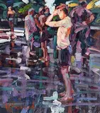 Sunset, Lismore River Pool by Arthur K. Maderson, oil on panel, offered Jan 2017