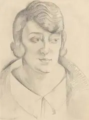 Mainie Jellet, Portrait of a Woman, pencil drawing
