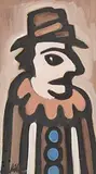 My Gangster Clown by Markey Robinson, gouache on board, sold Jan 2017