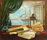 Alexander Utkin Russian, Maratime Memorabilia, oil on canvas