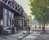 James Connolly, Opposite Connolly Hall by Norman Teeling, oil on board, sold Jan 2017