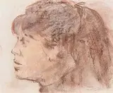 Daniel O'Neill, Portrait of a Lady, pastel on paper