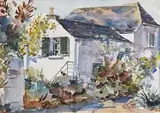Fergus O'Ryan, Old Glebe Cottage, Shankill, 1957, watercolour