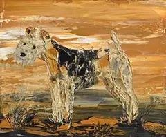 Terrier by Michael Smyth, oil on board, sold Jan 2017