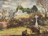 The Farm Workers by Fergus O'Ryan, oil on board, sold Jan 2017