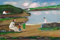 Family Day Out by Jimmy Bingham, oil on board, sold Jan 2017