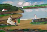 Jimmy Bingham, Family Day Out, oil on board