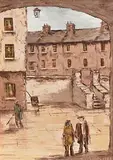Tom Cullen, Dublin Street Scene, 1982, oil on board