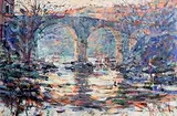 The Old Bridge, St Laurent le Minier, France by Arthur K. Maderson, oil on board, sold Dec 2016
