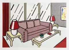 Roy Lichtenstein, Red Lamps (1990) - Interior Series, lithograph, woodcut, screenprint in colours on museum board, number 23 from an edition of 60 plus proofs