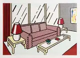Roy Lichtenstein, Red Lamps (1990) - Interior Series, lithograph, woodcut, screenprint in colours on museum board, number 23 from an edition of 60 plus proofs