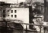 Donald Teskey, Amtrak Drawing No.1 (Bridge & Tunnel People), 2007, diptych charcoal on paper