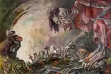 Mary Swanzy, Fantastical Figures, oil on board