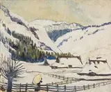 Mary Swanzy, View of a Town, oil on board