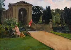 Sir John Lavery, The Palladian Bridge, Wilton, 1920, oil on canvas board