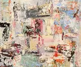Departure by John Kingerlee, 2015, oil & mixed media on board, sold Dec 2016
