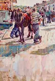 Tallow Horse Fair by Arthur K. Maderson, oil on board, sold Dec 2016