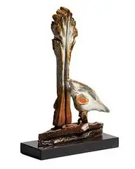Bird and Tree by Leo Higgins, unique bronze on slate base, sold Dec 2016