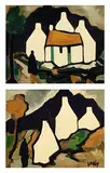 Cottages and Figures by Markey Robinson, oil on board (a pair), offered Dec 2016