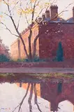 Brett McEntaggart, Reflections on the Grand Canal, oil on board