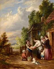 The Flower Seller by John Anthony Puller British, oil on canvas, sold Dec 2016