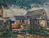 Fetching Milk in the Farmyard by Maurice MacGonigal, oil on board, sold Dec 2016