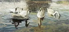 Ronan Goti, The Swan Family, 2013, oil on canvas