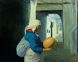 Abdelaziz Charkaoui Moroccan, La Cruche Felee, oil on canvas