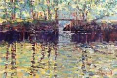 Arthur K. Maderson, September Evening, The Weir Near Lismore, oil on panel