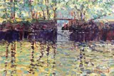 September Evening, The Weir Near Lismore by Arthur K. Maderson, oil on panel, sold Sep 2016