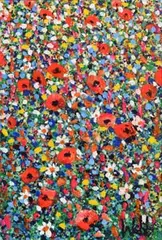 Poppies in a Meadow by Kenneth Webb, oil on canvas board, sold Sep 2016
