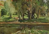 Grazing by the River by James Humbert Craig, oil on board, offered Sep 2016