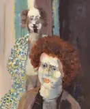 Two Clowns by George Campbell, oil on board, offered Sep 2016