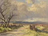 Road to Pontoon, Co. Mayo by Frank McKelvey, oil on canvas, sold Sep 2016
