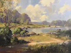 George Gillespie, On the River Shannon, Corbally, Co Limerick, oil on canvas