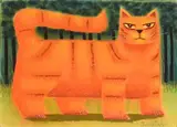 Ginger Cat by Graham Knuttel, pastel, sold Sep 2016