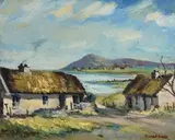 Kenneth Webb, Cottages in Co. Down (1960's), oil on board