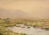 Misty Day, Finny River, Connemara by Frank Egginton, watercolour, sold Sep 2016