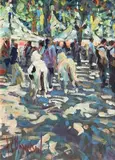 The Spring Fair, Lodev, Midi - France by Arthur K. Maderson, oil on panel, sold Sep 2016