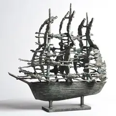 John Behan, Famine Ship, 2014, unique bronze