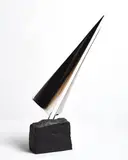 Michael Foley, Vela, unique polished stainless steel on stone base
