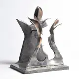 Noel Molloy, Marcella, unique stainless steel on Kilkenny limestone